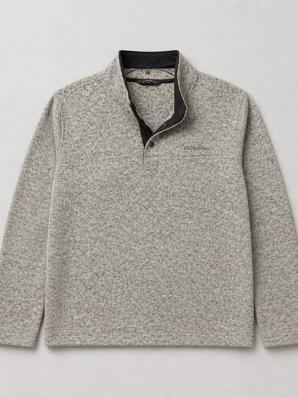 Eddie Bauer Heather Light Gray Quarter-Snap Pullover XXL